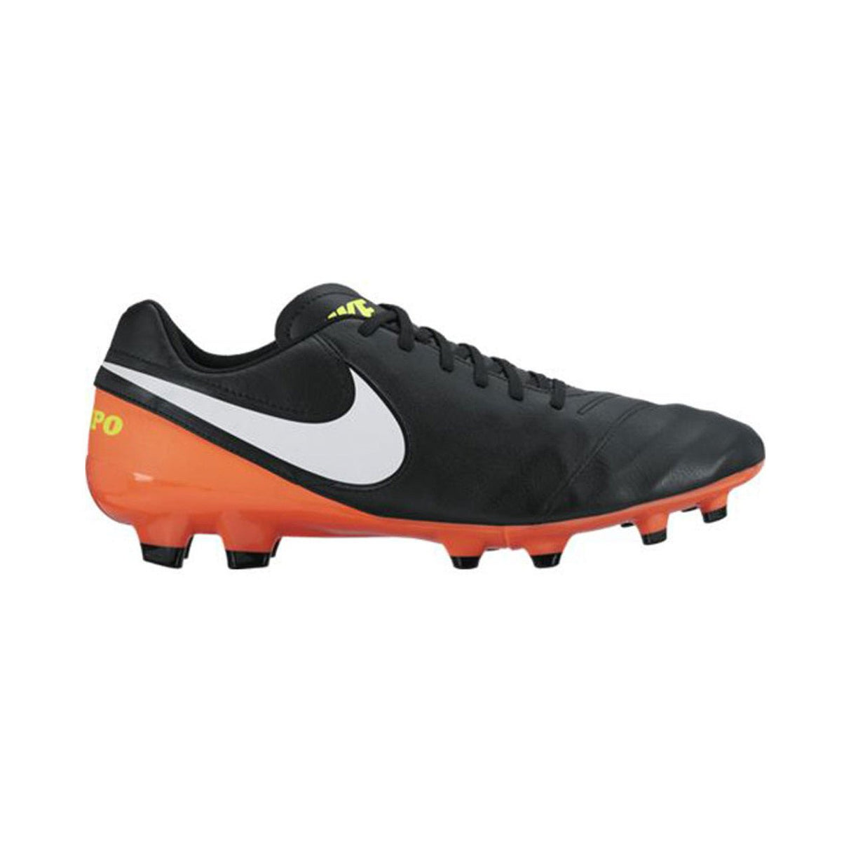 Nike Tiempo Genio II Leather (FG) Men's Firm - Ground Football Boot Black/White/Orange - Best Buy Soccer