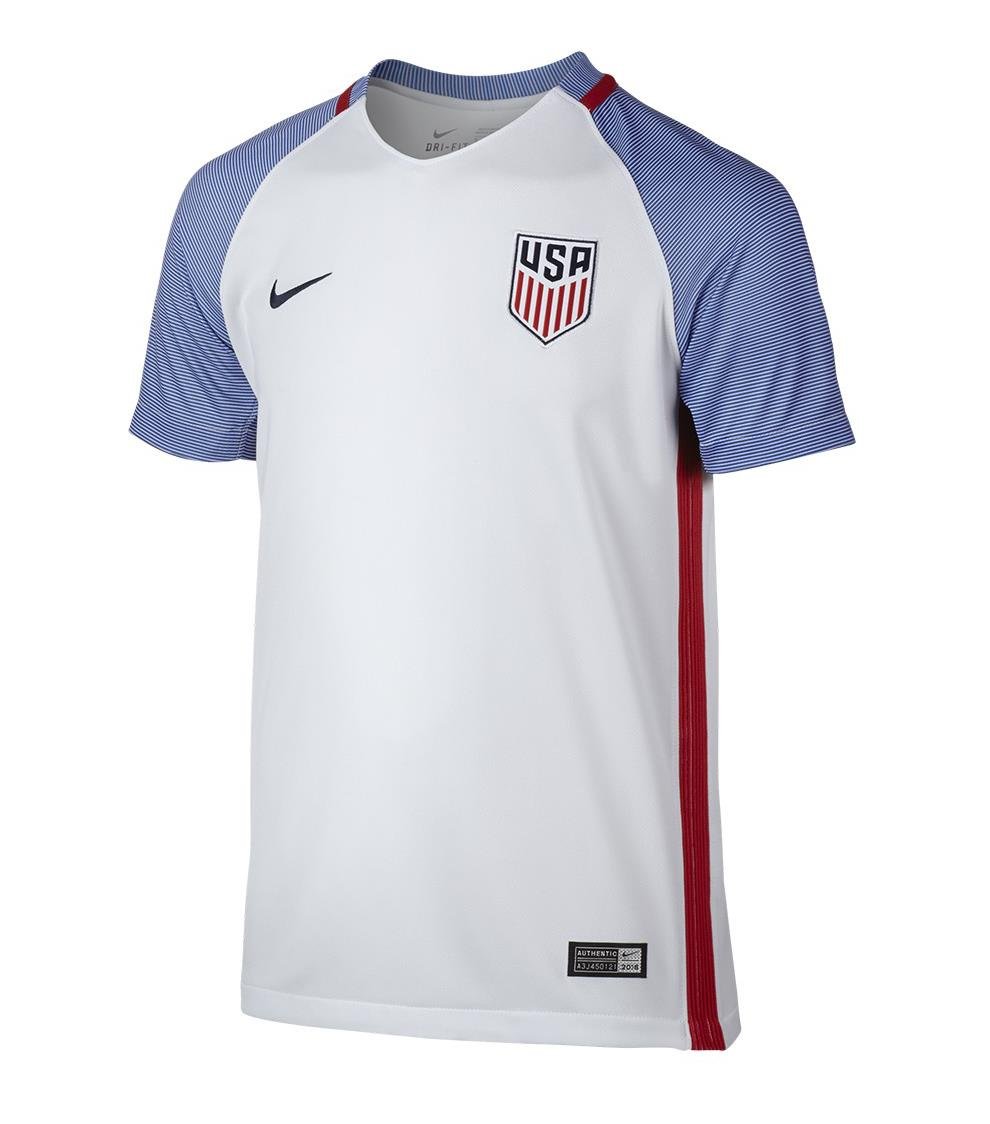 Nike USMNT 16 Stadium Home Youth Jersey - White/Royal - Best Buy Soccer