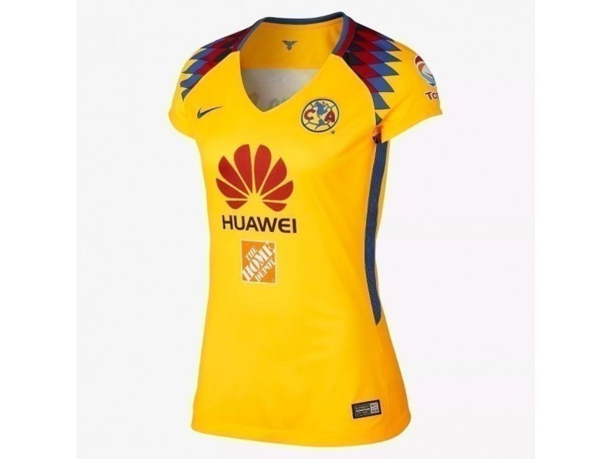 Nike Club América Tercera Camiseta de Mujer 17/18 - Amarillo/Azul Royal
