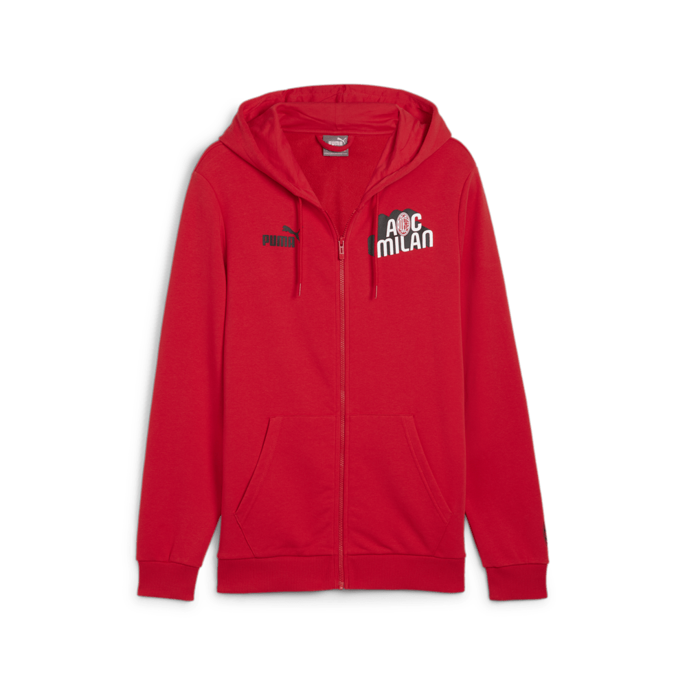 PUMA AC Milan Culture Hooded Sweat Jacket Red/Black - Best Buy Soccer