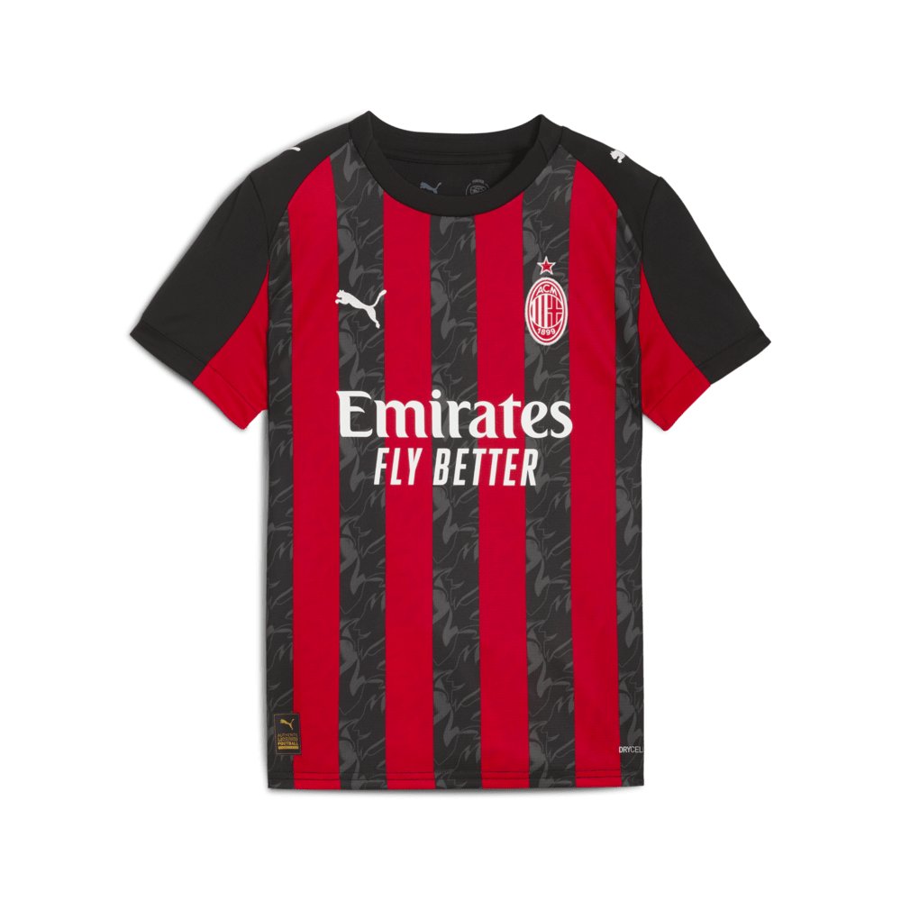 PUMA AC Milan Home Youth Soccer Jersey 25/26 -Red/Black - Best Buy Soccer