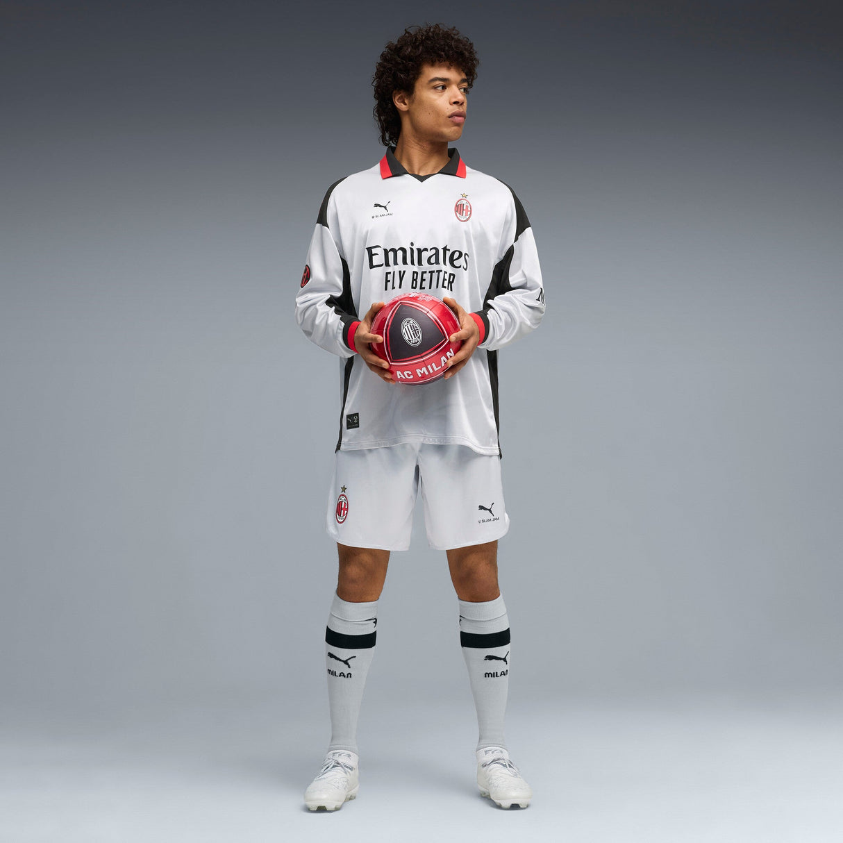 PUMA AC Milan x Slam Jam Limited Edition Long Sleeve Men's Soccer Jersey 26/27 - Silver - Best Buy Soccer