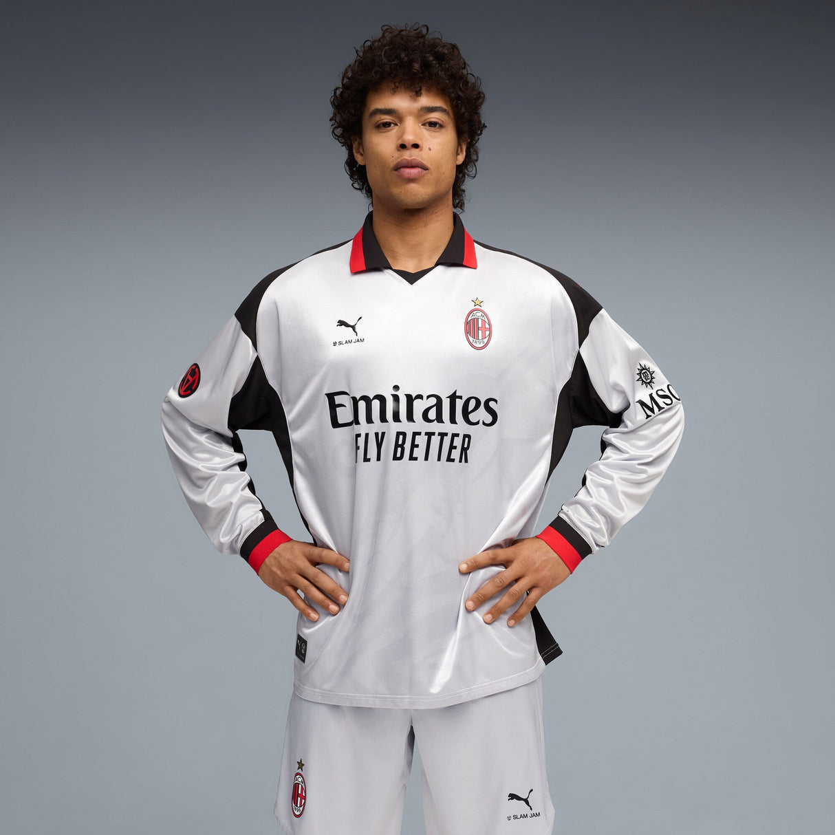 PUMA AC Milan x Slam Jam Limited Edition Long Sleeve Men's Soccer Jersey 26/27 - Silver - Best Buy Soccer