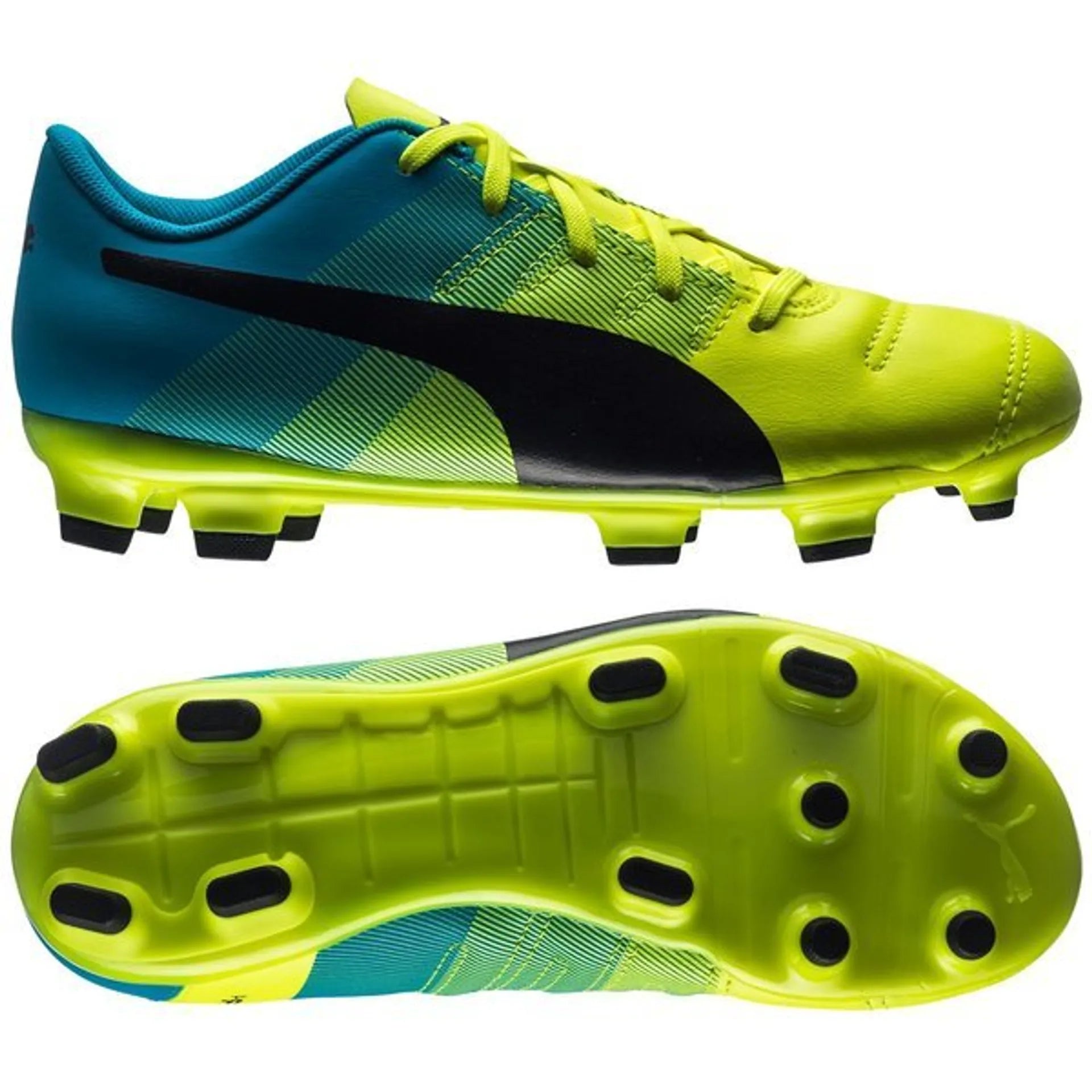 PUMA Evopower 4.3 FG J Firm Ground Youth Soccer Cleats - Safety Yellow/Black - Best Buy Soccer
