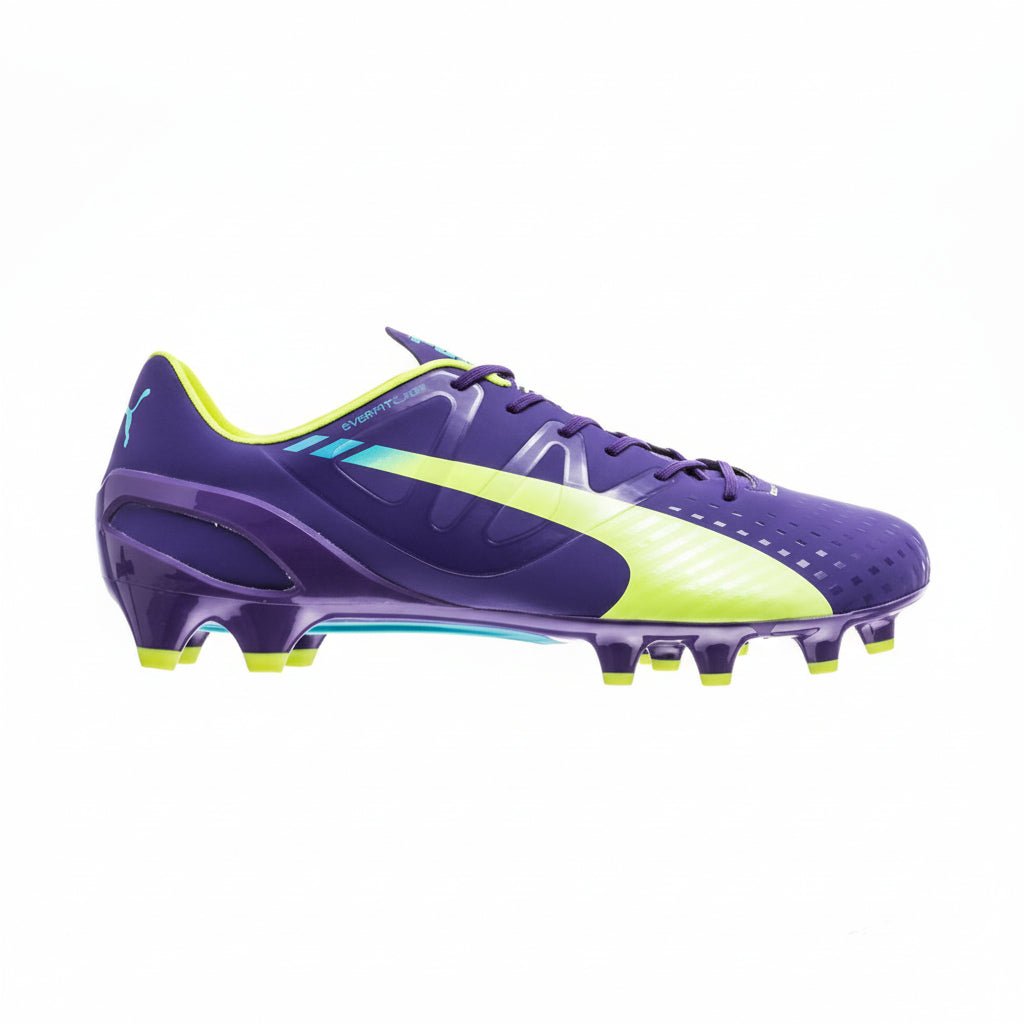 PUMA Evospeed 1.3 FG Firm Ground Soccer Cleats - Prism Violet/Fluro Yellow/Scuba Blue - Best Buy Soccer