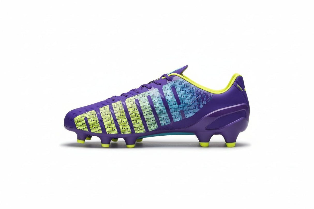 PUMA Evospeed 1.3 FG Firm Ground Soccer Cleats - Prism Violet/Fluro Yellow/Scuba Blue - Best Buy Soccer