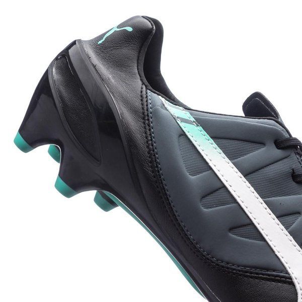 PUMA evoSPEED 1.3 Leather FG Firm Ground Soccer Cleats Black/White/Pool Green - Best Buy Soccer
