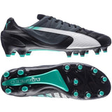 PUMA evoSPEED 1.3 Leather FG Firm Ground Soccer Cleats Black/White/Pool Green - Best Buy Soccer