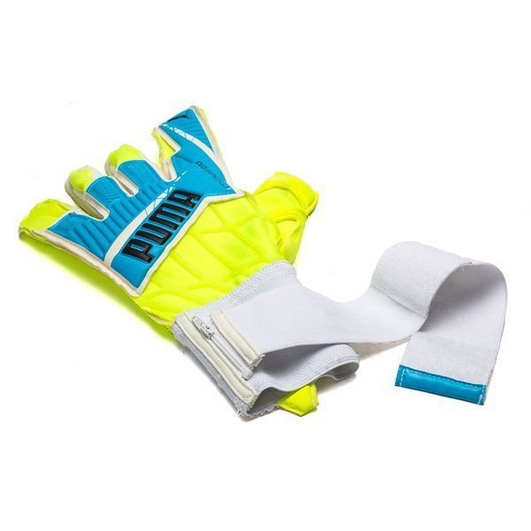 PUMA Evospeed 1.4 Goalkeeper Gloves Safety Yellow/Atomic Blue - Best Buy Soccer