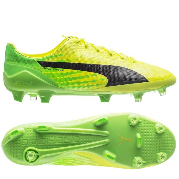 PUMA Evospeed 17 SL FG Firm Ground Soccer Cleats - Safety Yellow/Black/Green Gecko - Best Buy Soccer