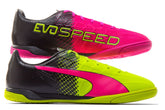 PUMA Evospeed 4.5 Tricks IT Indoor Football Boots Pink Glo/Safety Yellow - Best Buy Soccer