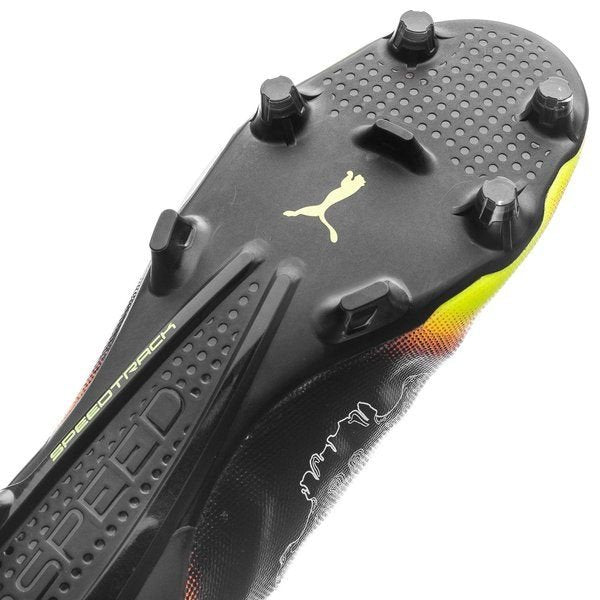 PUMA Evospeed SL II Graphic FG Firm Ground Soccer Cleats - Black/White/Safety Yellow/Orange - Best Buy Soccer