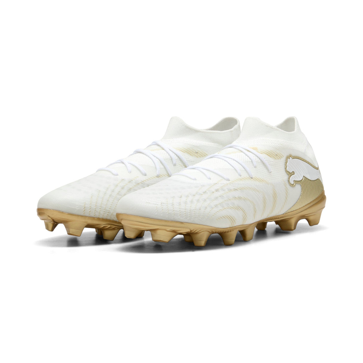 PUMA Future 9 Match FG/AG Firm/Multi-Ground Men's Soccer Cleats - White/Gold/Black - Best Buy Soccer