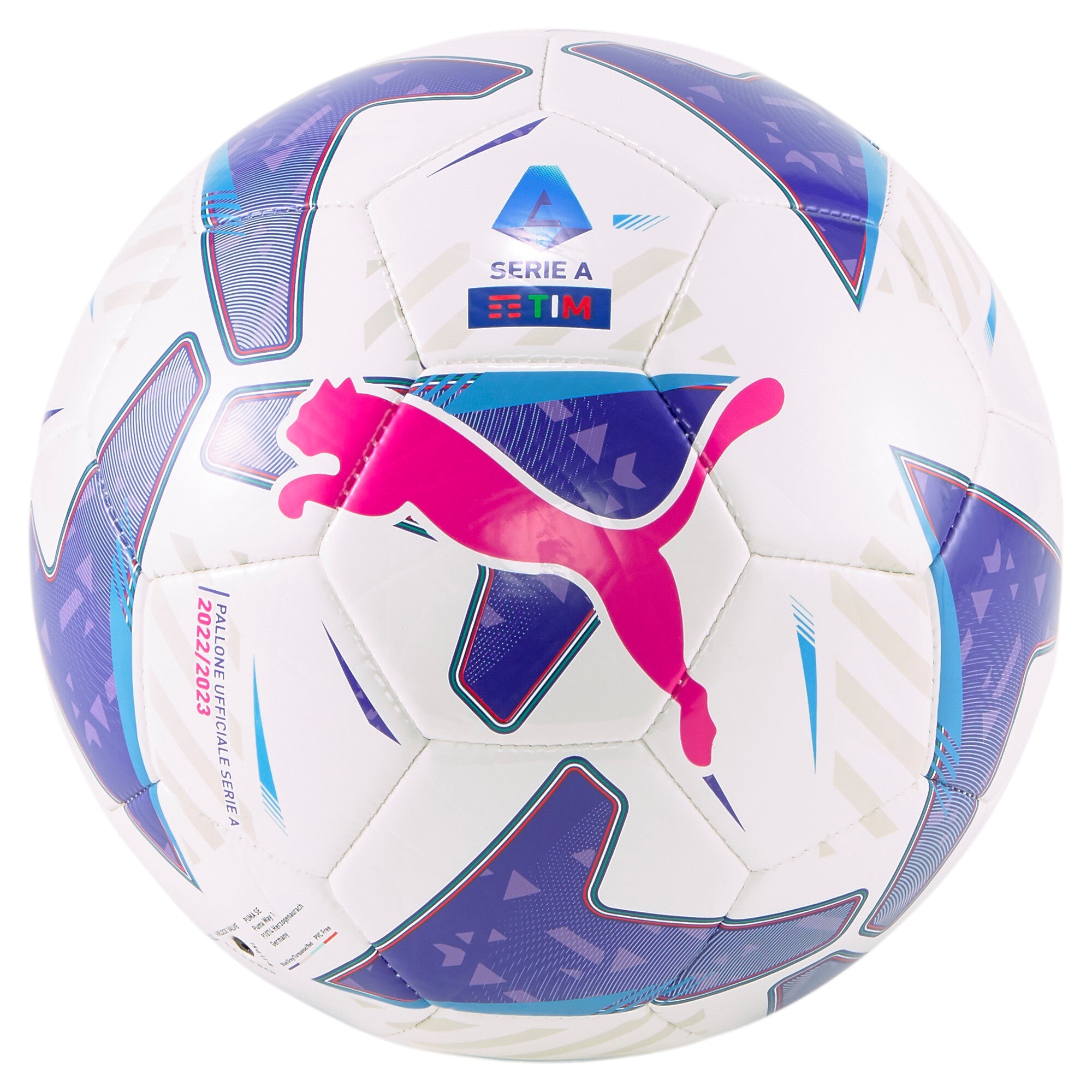 PUMA Orbita Serie A Ms Mini Soccer Ball - White/Blue Glimmer/Sunset Glow - Best Buy Soccer