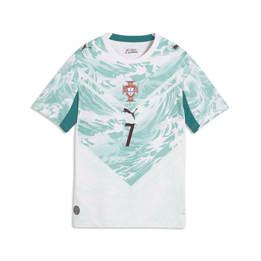 PUMA Portugal Away Ronaldo Youth Soccer Jersey - White/Green Lagoon - Best Buy Soccer