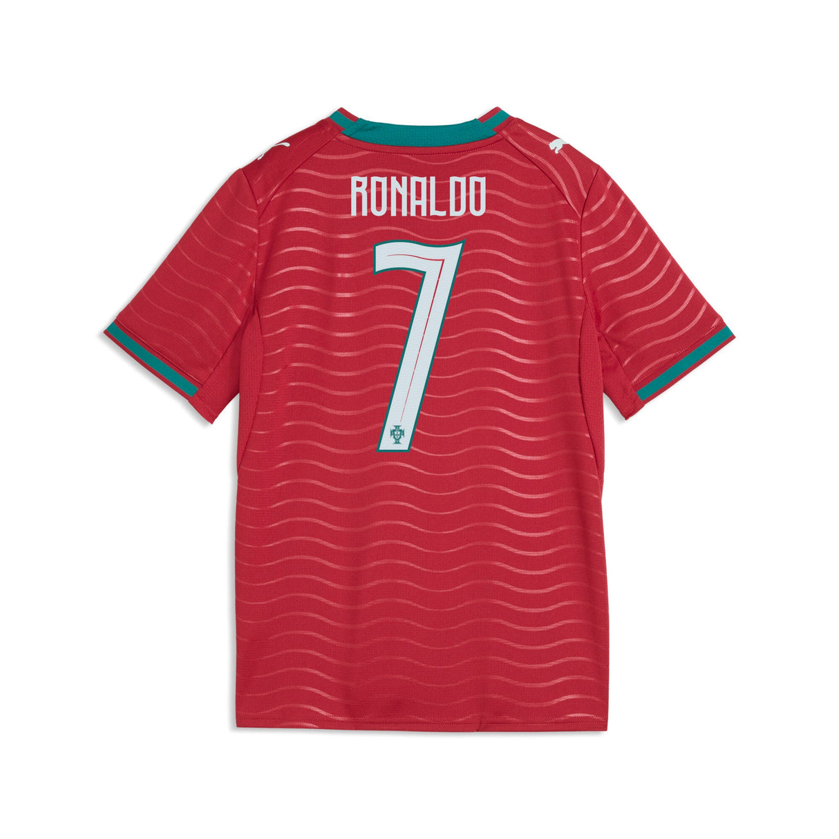 PUMA Portugal Home Cristiano Ronaldo CR7 Youth Soccer Jersey 2026 - Red/Green - Best Buy Soccer