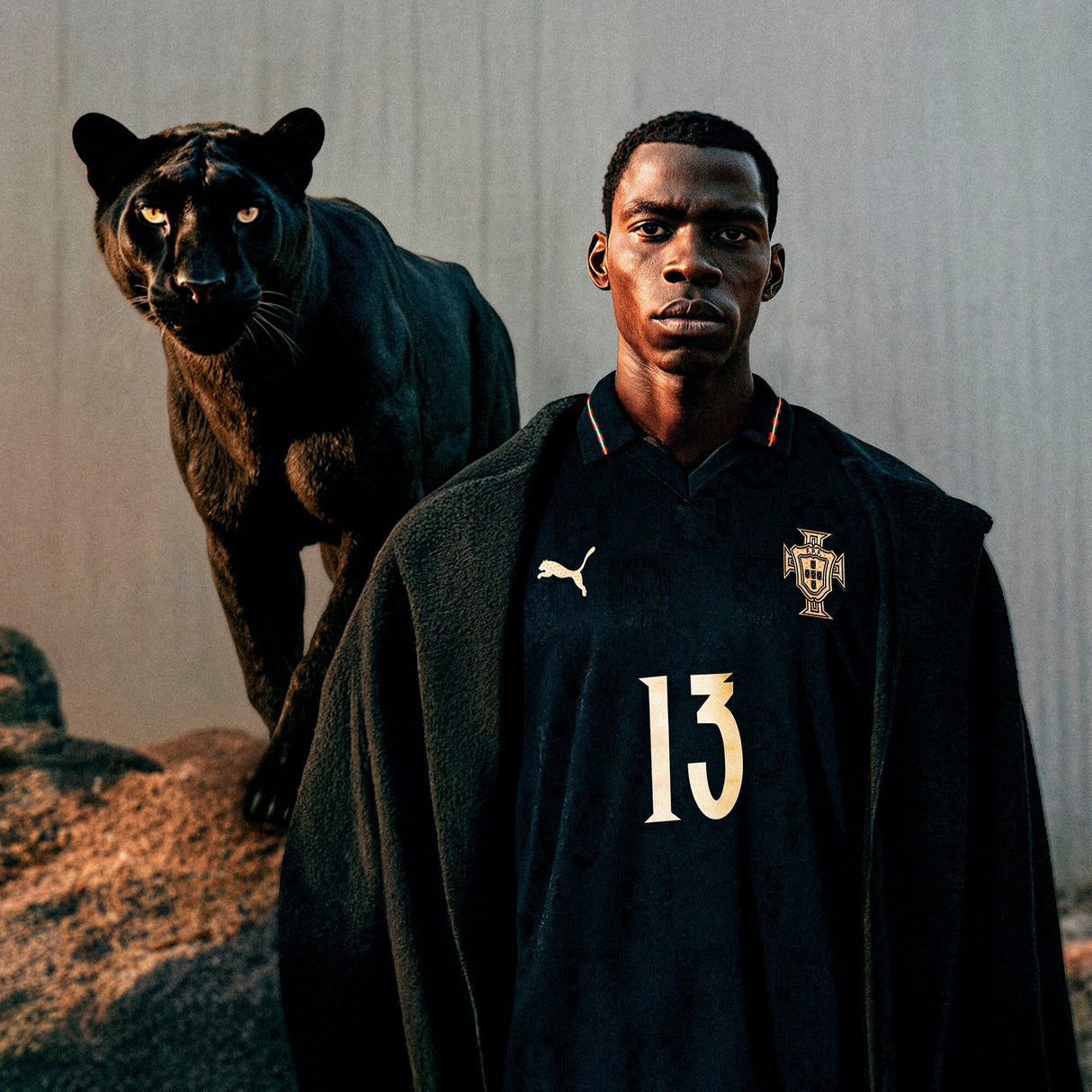 PUMA Portugal SE Authentic W/BOX Men's Soccer Jersey 26- Black/Gold - Best Buy Soccer