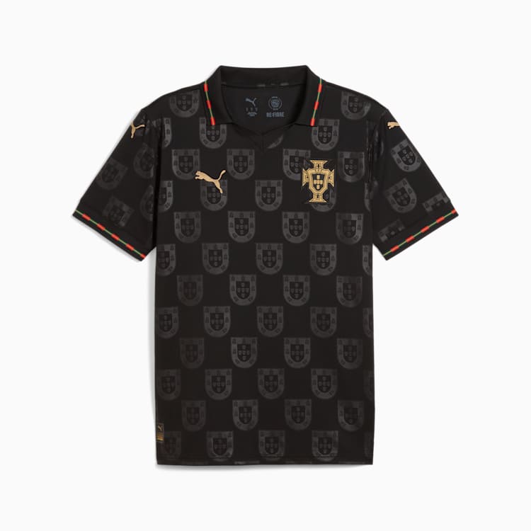 PUMA Portugal Special Edition Men's Soccer Jersey 25/26- Black/Gold - Best Buy Soccer