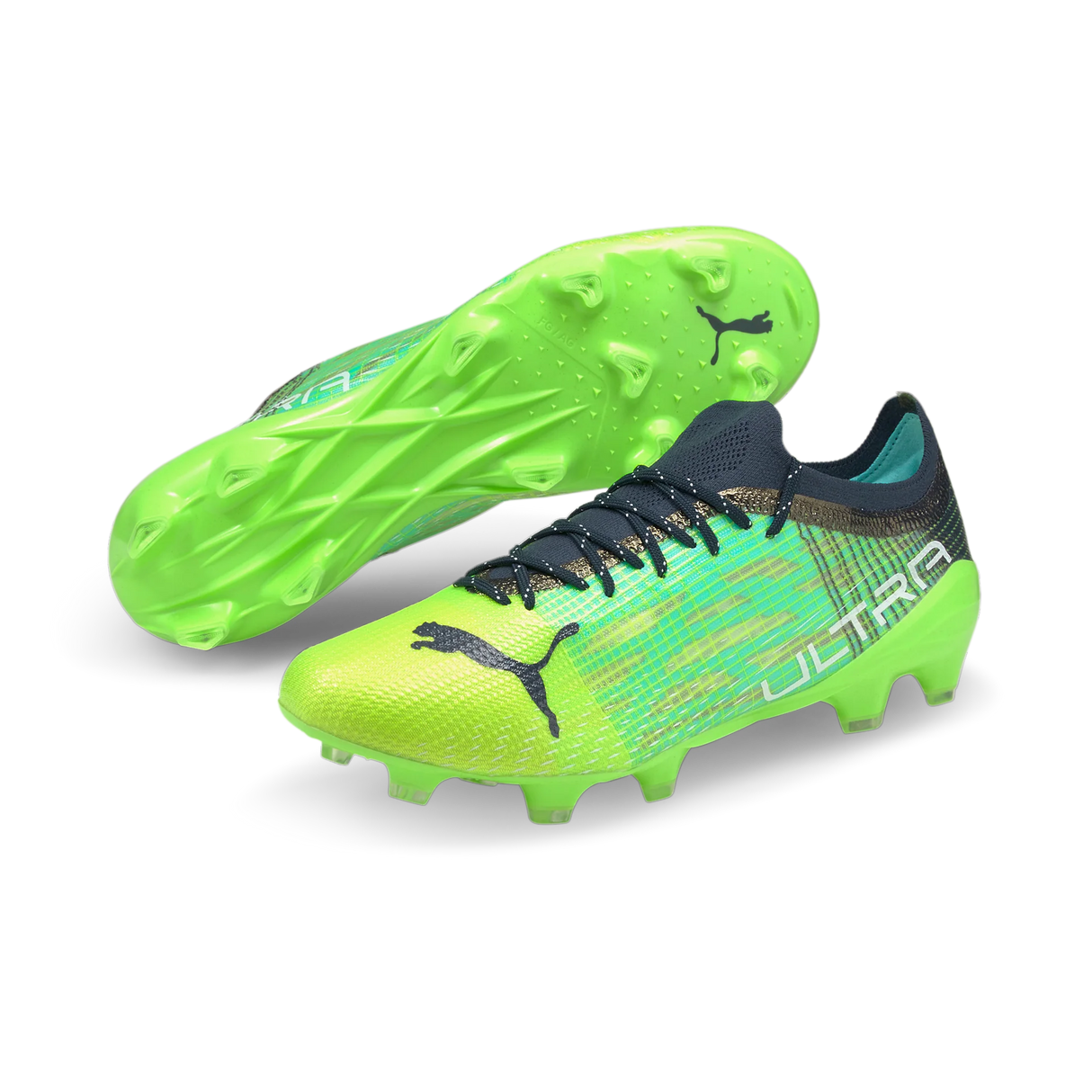 PUMA Ultra 1.3 FG/AG Firm Soccer Shoes - Green Glare/Elektro Aqua/Spellbound - Best Buy Soccer