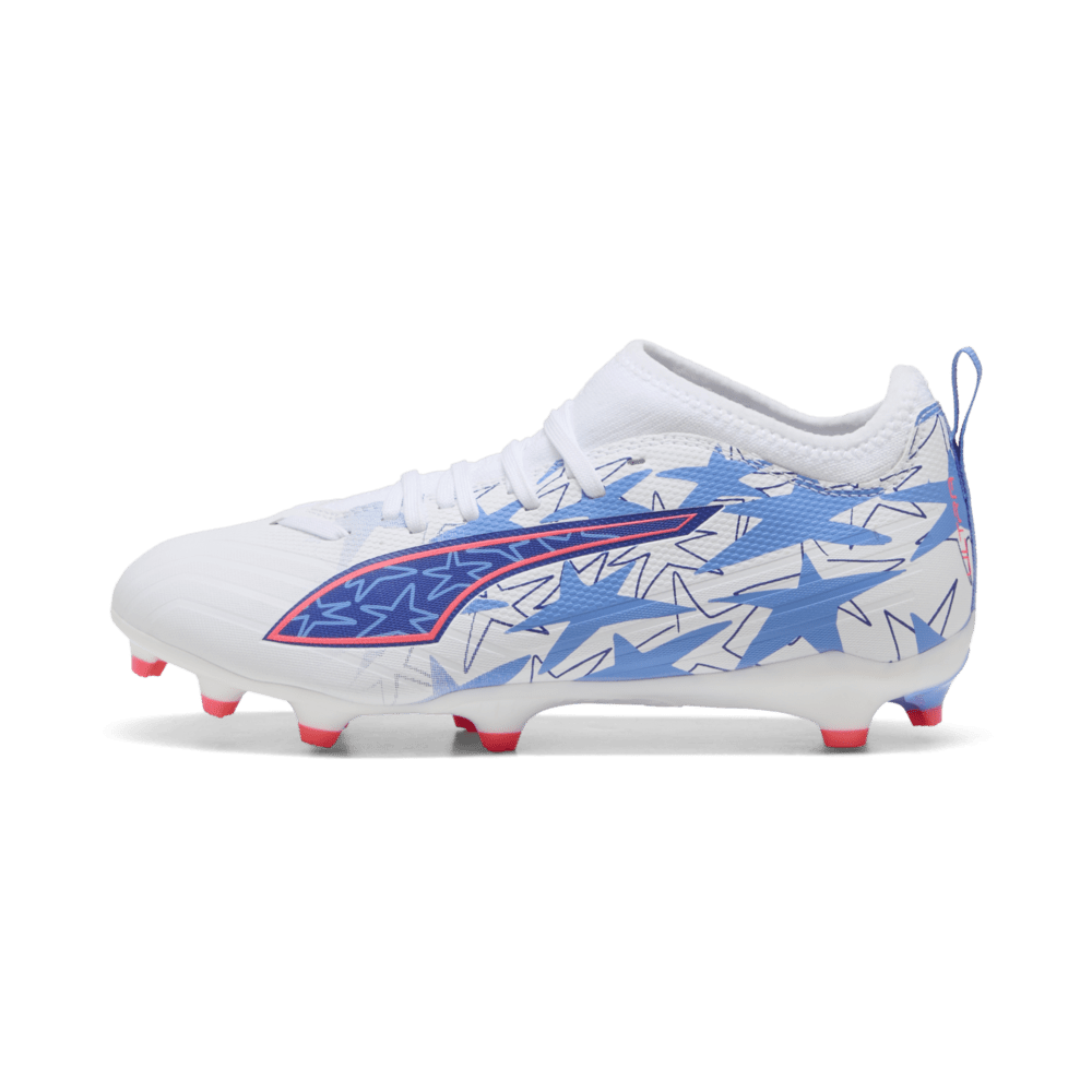 PUMA Ultra 6 Match FG/AG Christian Pulisic X Kidsuper FG/AG Youth Soccer Cleats - White/Pink Lilac/Dusky Blue - Best Buy Soccer