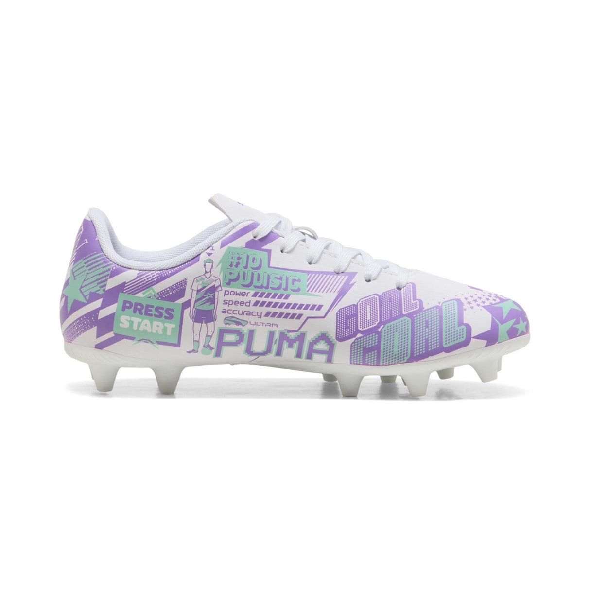 PUMA Ultra CP Legacy FG/AG Firm Ground/Artificial Ground Youth Soccer Cleats - White/Purple/Mint - Best Buy Soccer