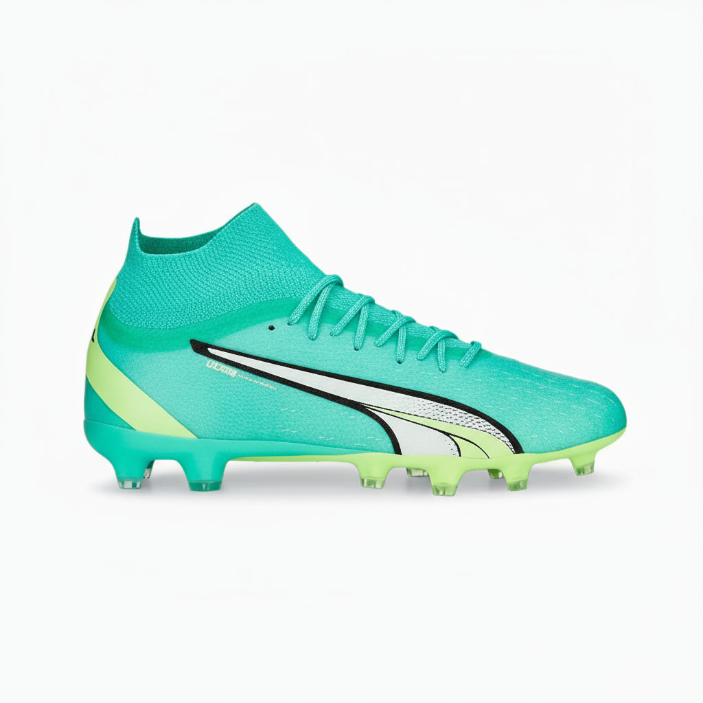 PUMA Ultra Pro FG/AG Firm Cleats Soccer Cleats - Electric Peppermint/White/Fast Yellow