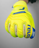 Reusch Attrakt Duo Ortho - Tec Goalkeeper Gloves Fluo Yellow/Blue - Best Buy Soccer