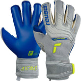 Reusch Attrakt Gold X Evolution Cut Goalkeeper Gloves Vapor Gray/Safety Yellow/Deep Blue - Best Buy Soccer