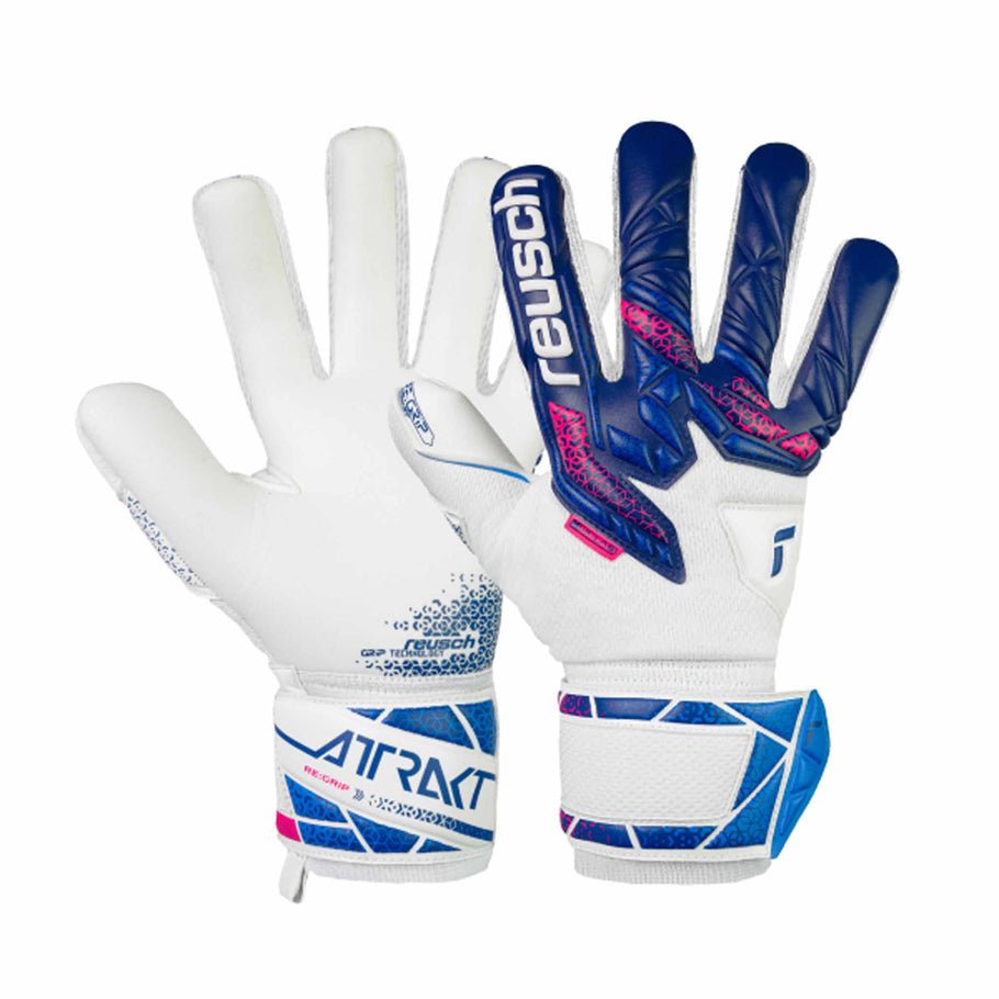 Reush Attrakt RE:GRIP NC Finger Support Junior Goalkeeper Gloves Blue/Pink - Best Buy Soccer