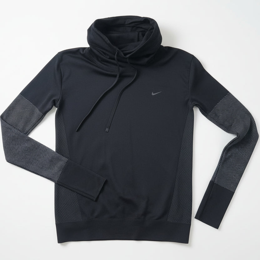 Nike Dri Fit Infinity Funnel Neck Women's Long Sleeve Pullover - Black/Cool Grey