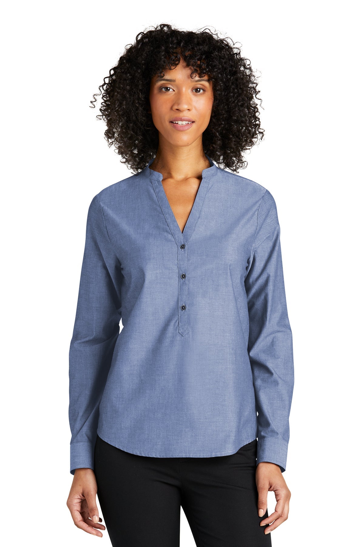 SanMar Port Authority Women's Long Sleeve Chambray Easy Care Shirt - Best Buy Soccer