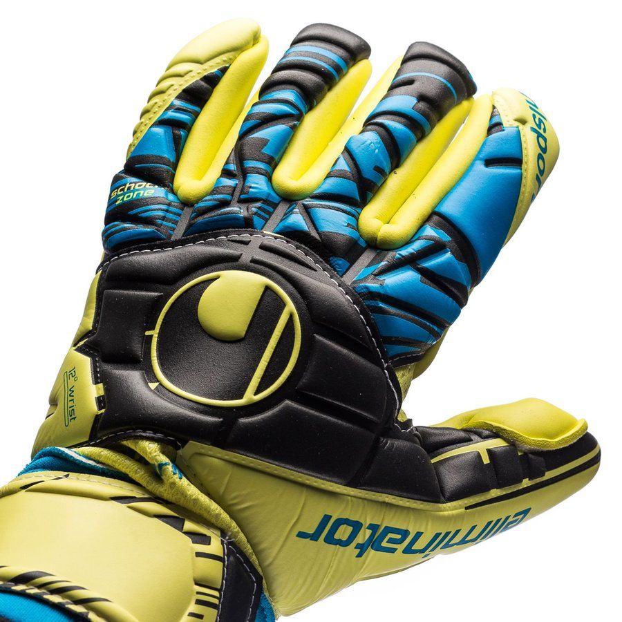 Uhlsport Eliminator Absolutgrip FS Goalkeeper Gloves Yellow/Black/Blue - Best Buy Soccer