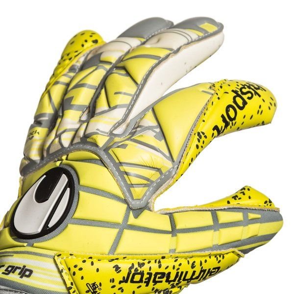 Uhlsport Eliminator Supergrip HN Goalkeeper Gloves Lite Flue Yellow/Griffin - Best Buy Soccer