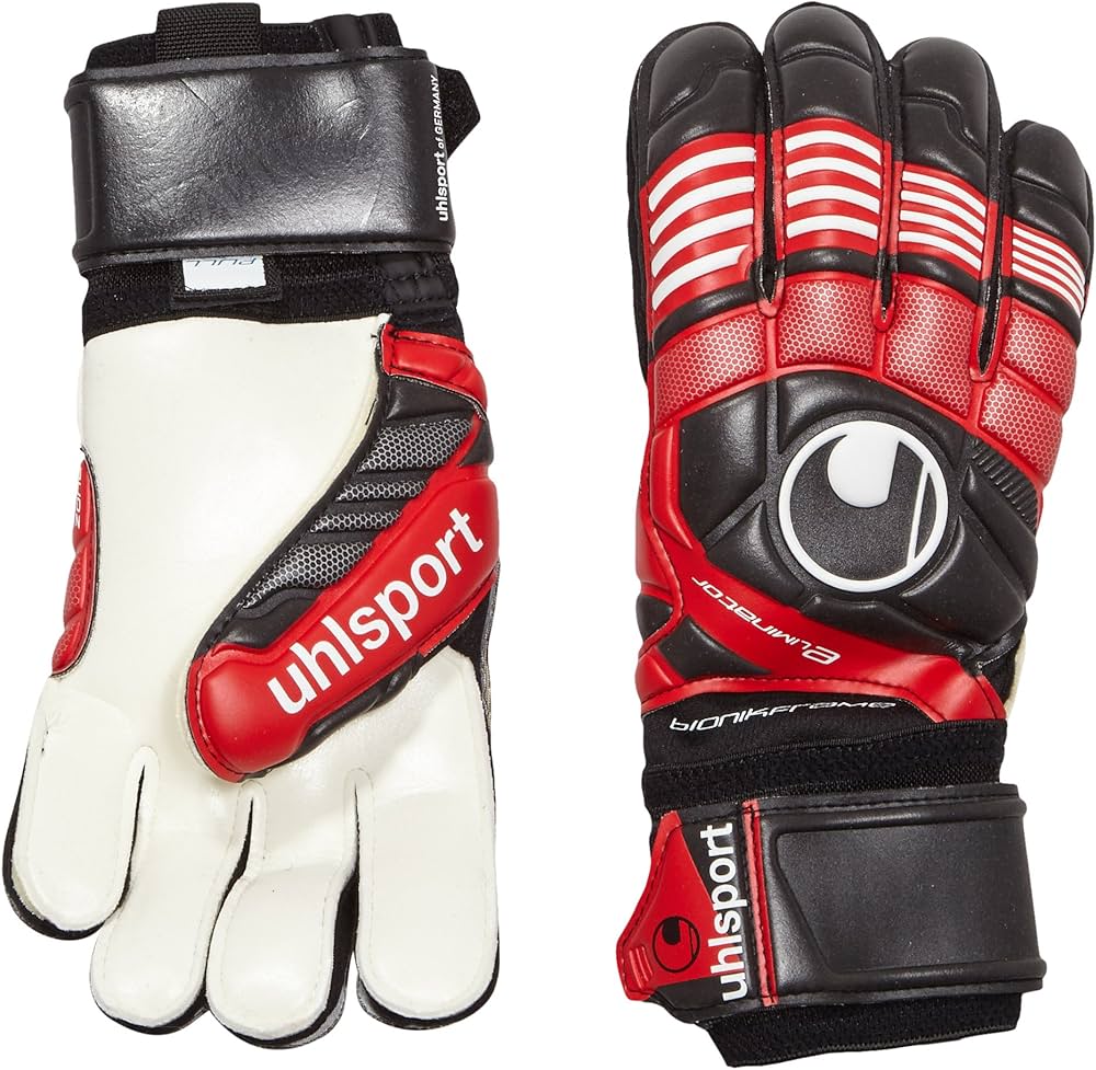 Uhlsport Eliminator Supersoft Bionik Goalkeeper Gloves Red/Black - Best Buy Soccer