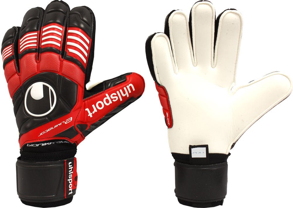 Uhlsport Eliminator Supersoft Bionik Goalkeeper Gloves Red/Black - Best Buy Soccer