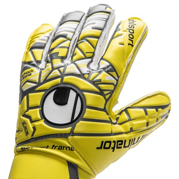 Uhlsport Junior Eliminator Soft SF Goalkeeper Gloves Lite Flue Yellow/Griffin - Best Buy Soccer