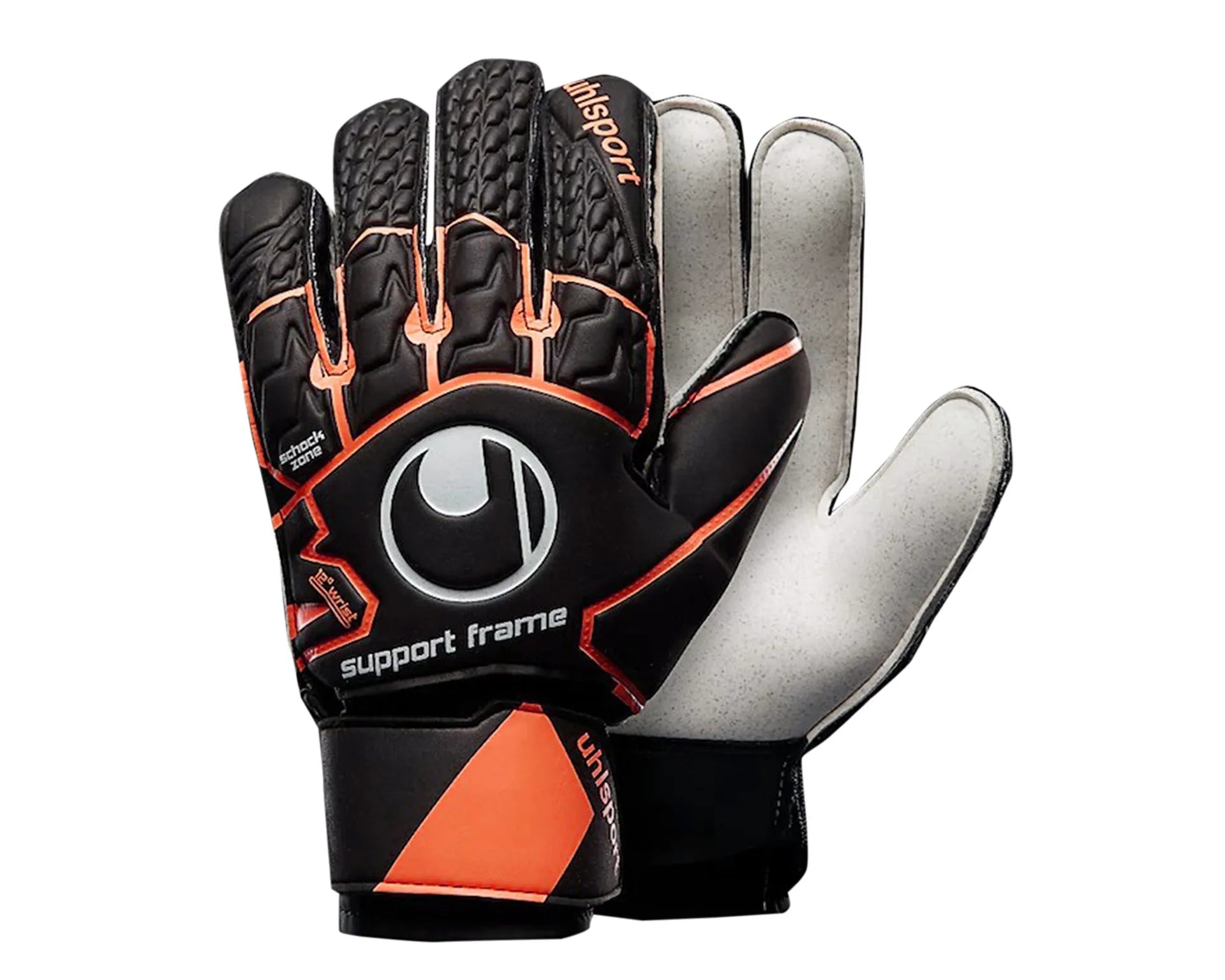 Uhlsport Soft Resist Support Frame Goalkeeper Gloves Black/Orange - Best Buy Soccer