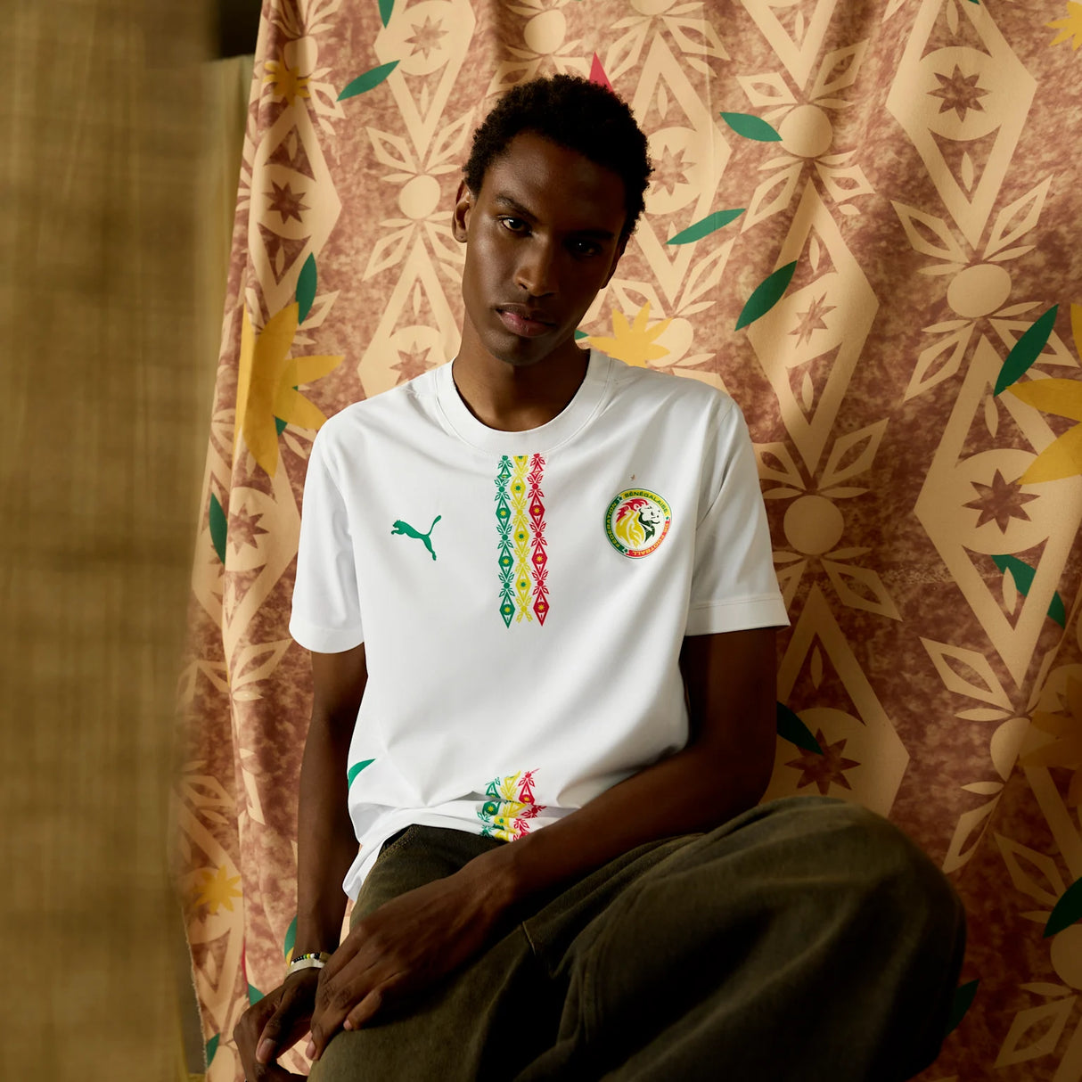 Réplica de la camiseta local de PUMA Senegal 25 para hombre en blanco
