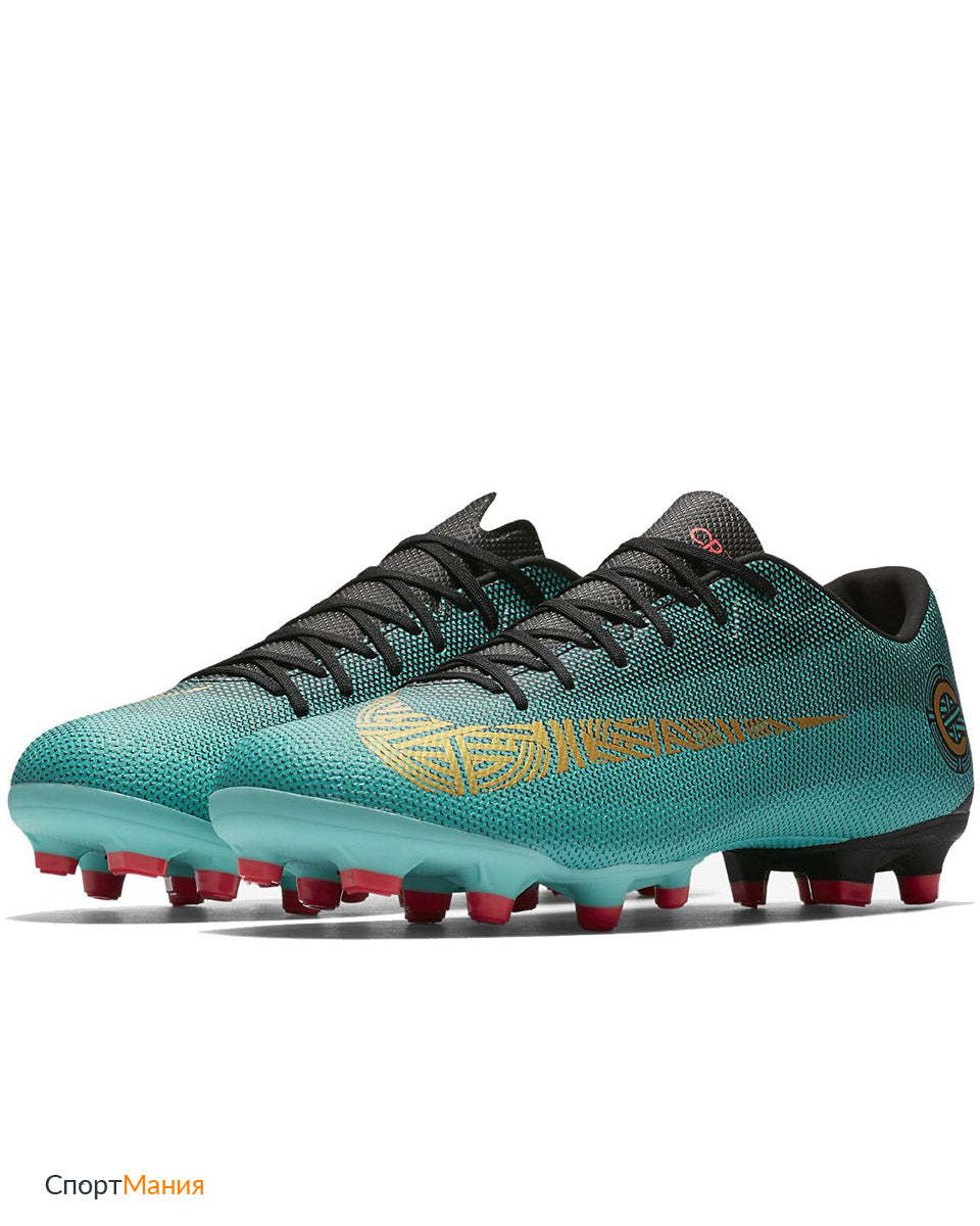 Nike Vapor 12 Academy CR7 FG/MG Men's Soccer Cleats - Clear Jade/Gold/Black