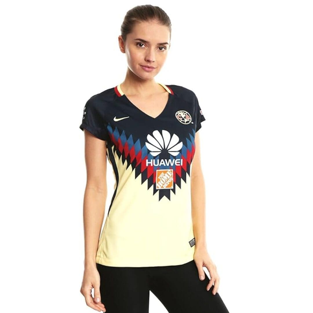 Nike América Camiseta de local para mujer 17 - Azul marino Armory/Limón