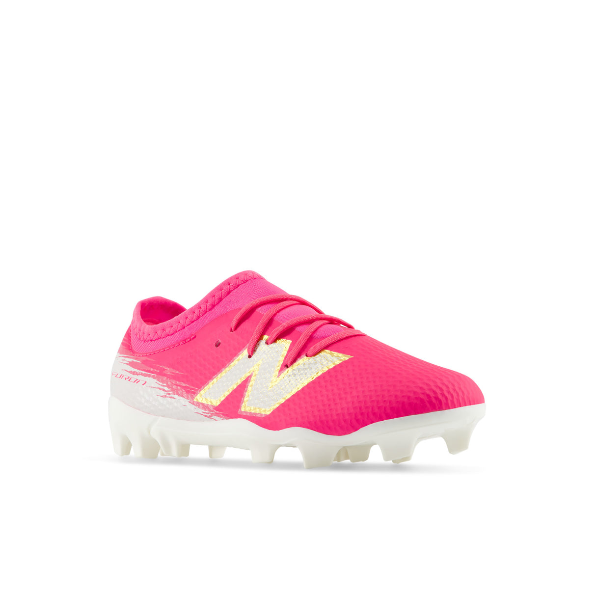 New Balance Furon Team V8 FG Firm Ground Youth Soccer Cleats - Pink Heat