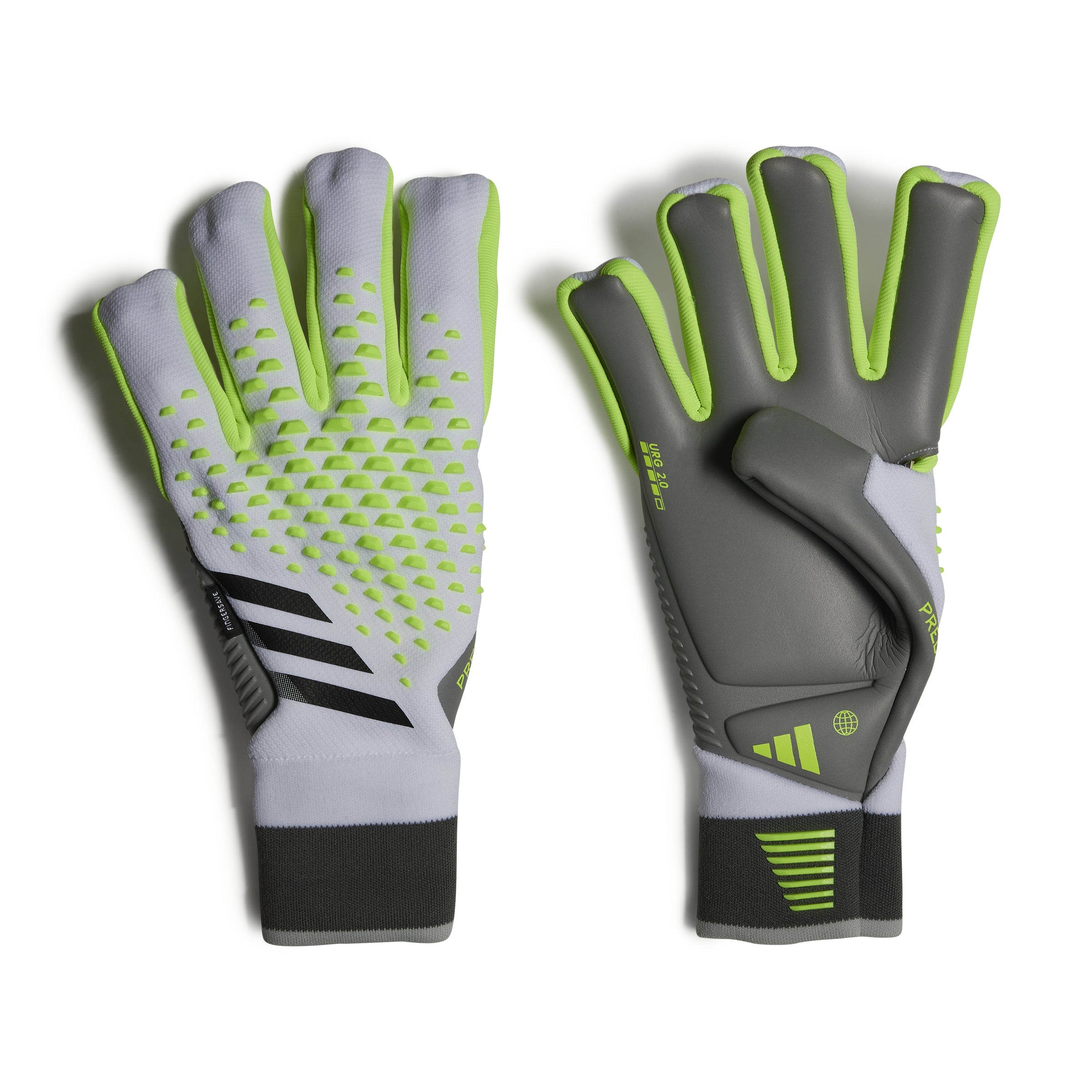 adidas Predator Pro Hybrid Cut Goalkeeper Gloves - White & Lucid Lemon with  Black