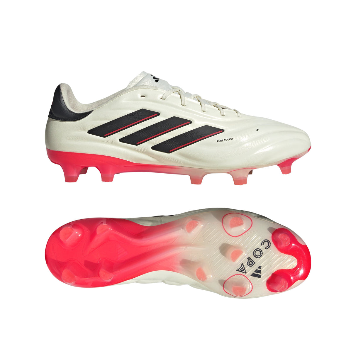 adidas Copa Pure 2 Elite FG Firm Ground Soccer Cleats - Ivory/Black/Solar Red - Best Buy Soccer
