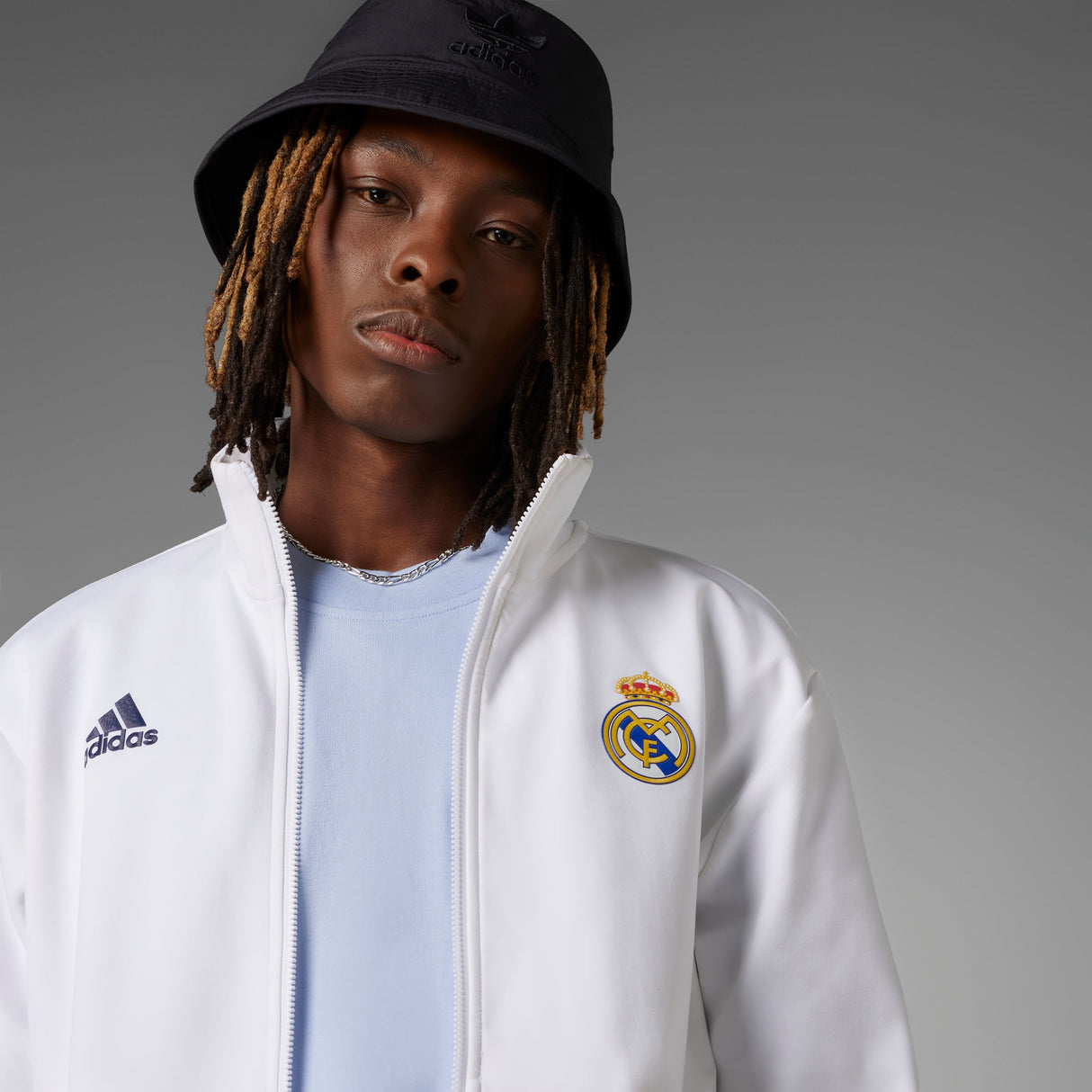 adidas Real Madrid Anthem Jacket - White - Best Buy Soccer