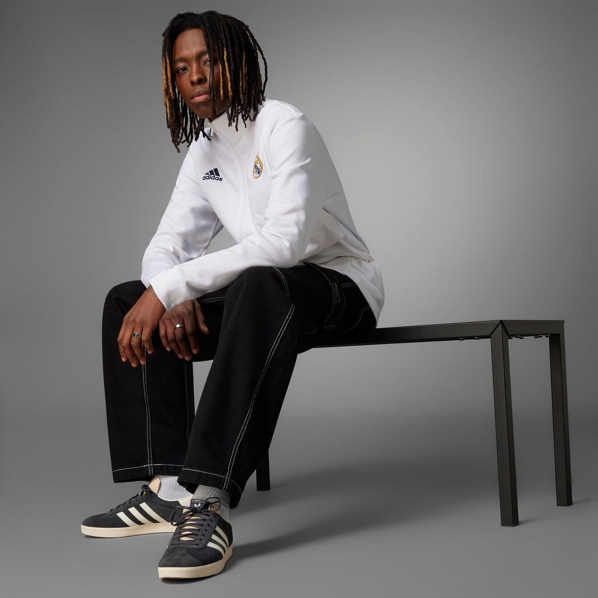 adidas Real Madrid Anthem Jacket - White - Best Buy Soccer