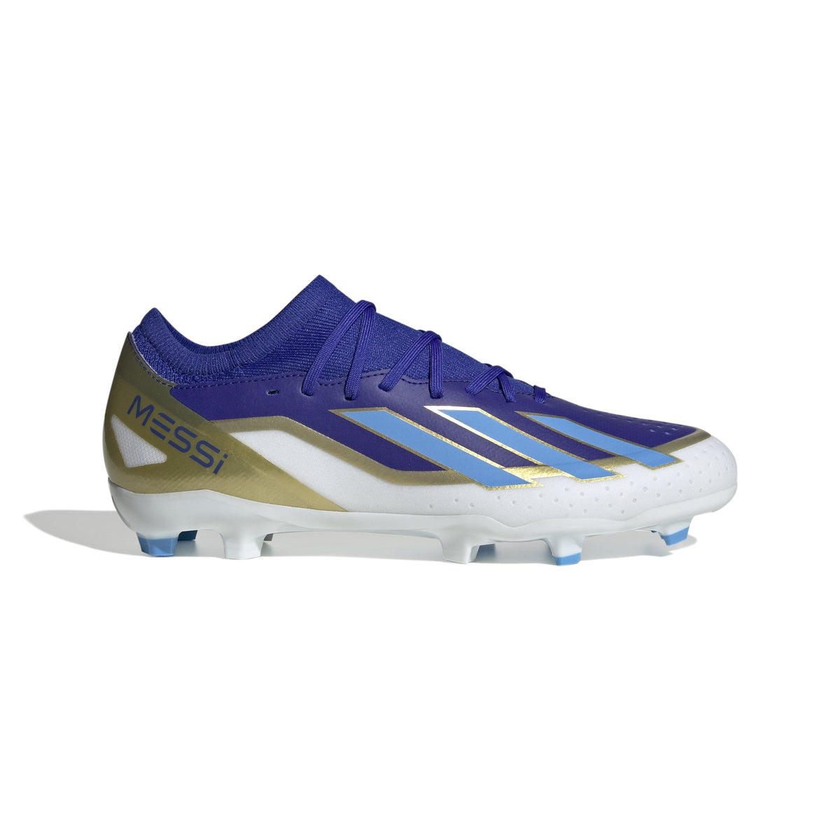 adidas x Crazyfast League FG Messi Firm Ground Soccer Cleats, Lucid Blue/White / 10.5