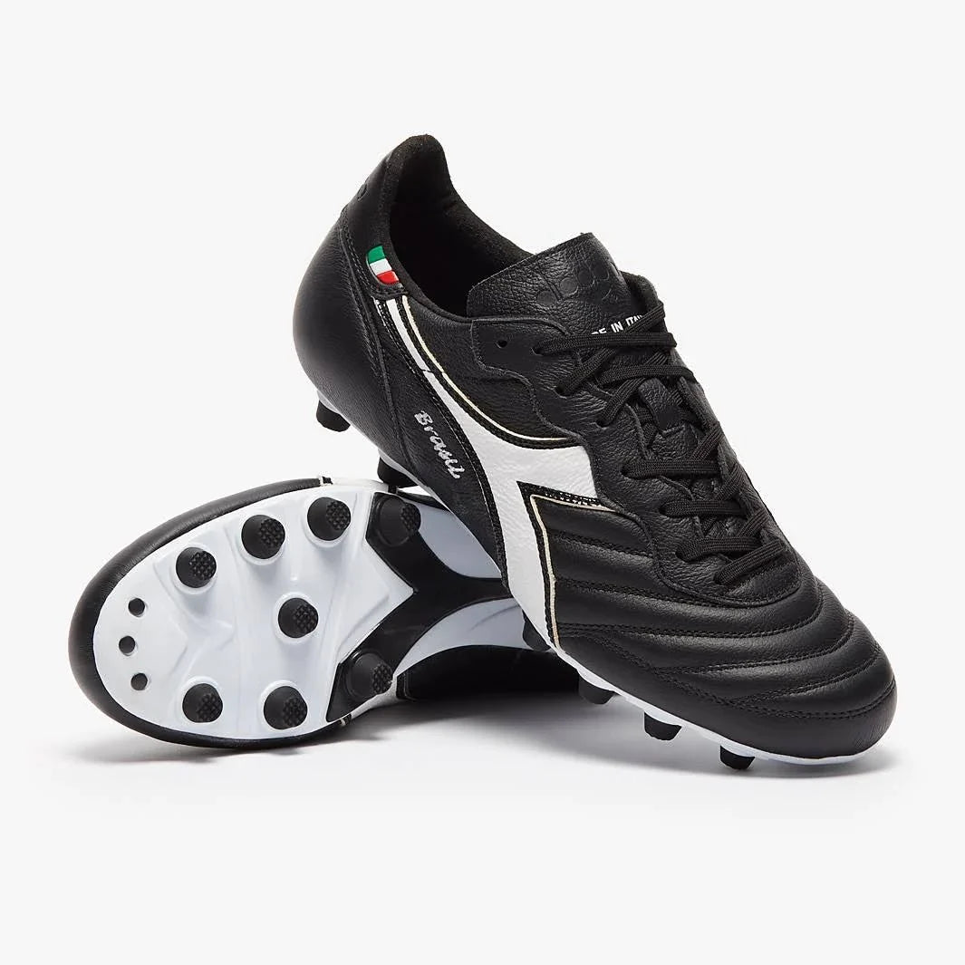 Diadora Brasil Italy OG LT+MDPU FG Firm Ground Soccer Cleats Black/White - Best Buy Soccer
