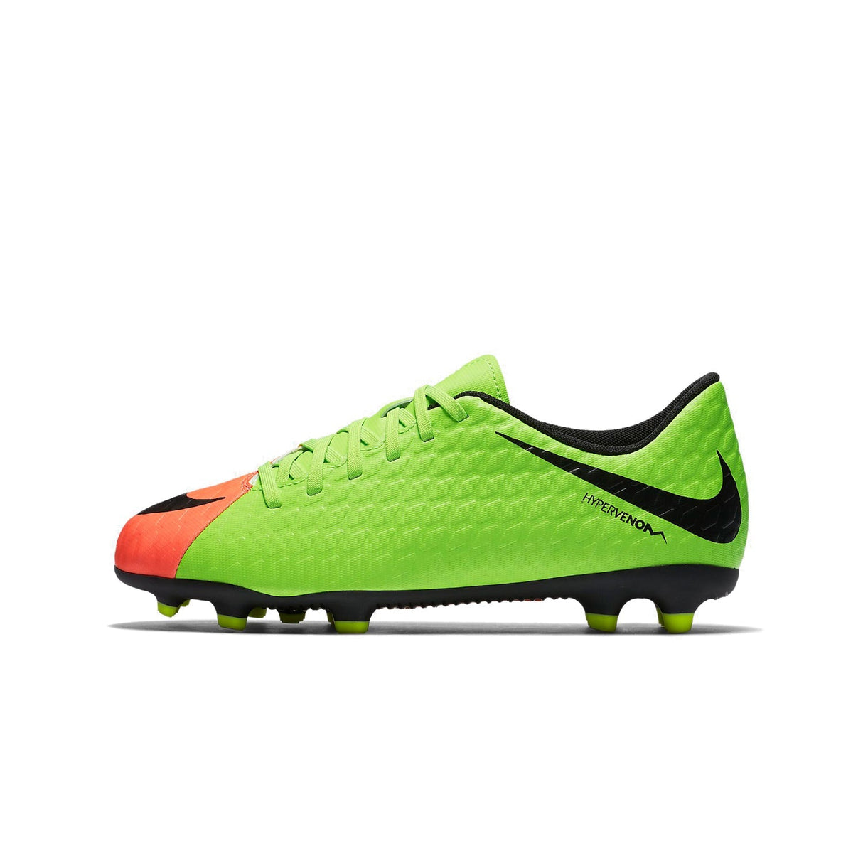Nike Kids' Jr. Hypervenom Phade III (FG) Firm - Ground Football Boot Electric Green/Black - Best Buy Soccer