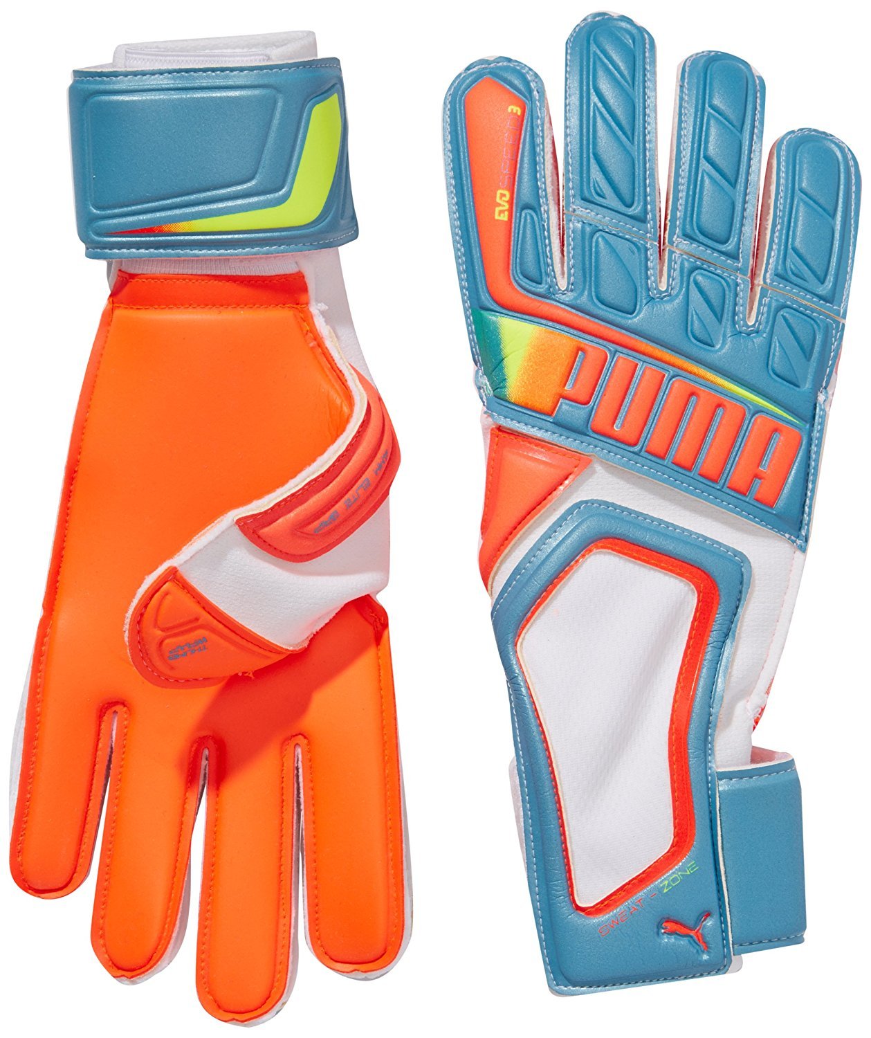 PUMA EvosSeed 3.2 Goalkeeper Gloves - Blue/Fluro/Peach - Best Buy Soccer