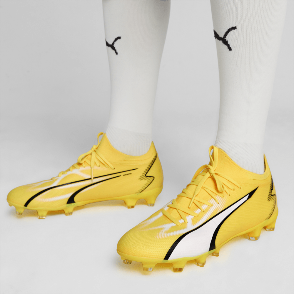 PUMA Ultra Match FG/AG Multi - Ground Cleats Yellow/White/Black - Best Buy Soccer